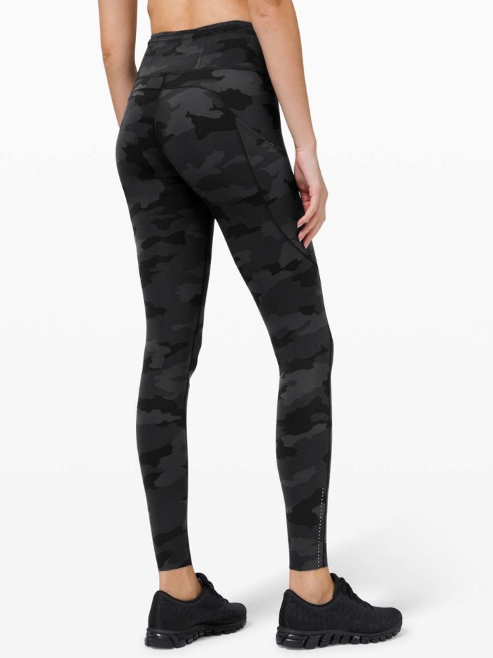 Lululemon Fast and Free Tight 31" *Reflective Black Gray Camo size 6